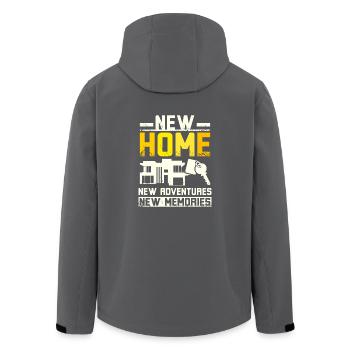 Nouvelle maison nouvelle aventure ne souvenirs - Veste softshell homme en polyester recyclé Stanley/Stella - charbon - Dos - AI Model Male 185 light (185cm)