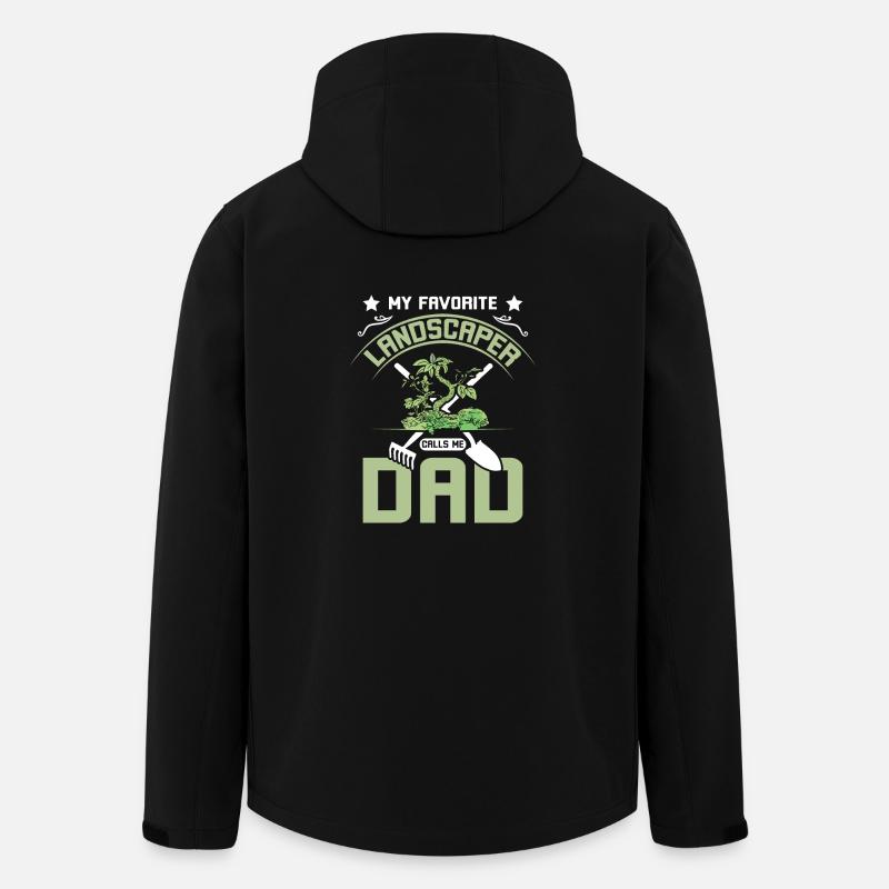 Mon paysagiste préféré m’appelle papa - Veste softshell homme en polyester recyclé Stanley/Stella - noir