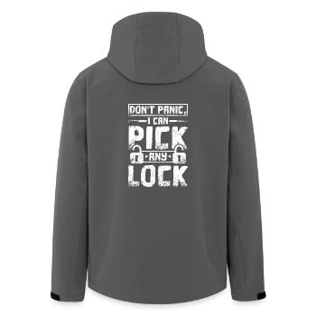 Don't panic I can pick any lock locksmith - Recycelte Männer Softshell-Jacke von Stanley/Stella - Anthrazit - Hinten - AI Model Male 185 light (185cm)