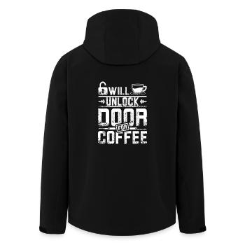 Will unlock door for coffee locksmith - Recycelte Männer Softshell-Jacke von Stanley/Stella - Schwarz - Hinten - AI Model Male 185 light (185cm)