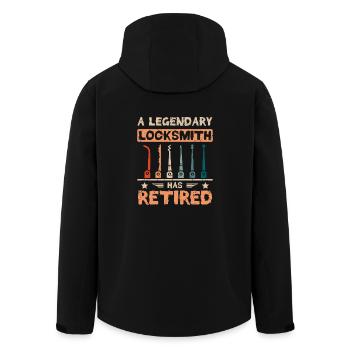 A legendary locksmith has retired - Recycelte Männer Softshell-Jacke von Stanley/Stella - Schwarz - Hinten - AI Model Male 185 light (185cm)