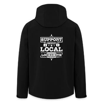 Support your local locksmith - Recycelte Männer Softshell-Jacke von Stanley/Stella - Schwarz - Hinten - AI Model Male 185 light (185cm)