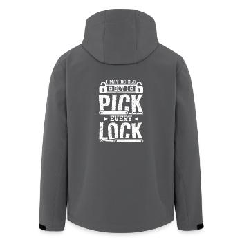 I may be old but I pick every lock locksmith - Recycelte Männer Softshell-Jacke von Stanley/Stella - Anthrazit - Hinten - AI Model Male 185 light (185cm)