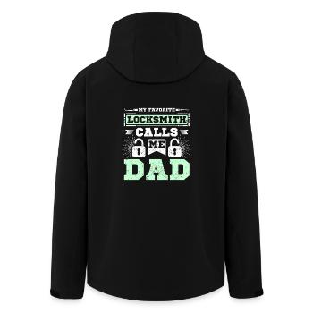 My favorite locksmith calls me dad - Recycelte Männer Softshell-Jacke von Stanley/Stella - Schwarz - Hinten - AI Model Male 185 light (185cm)