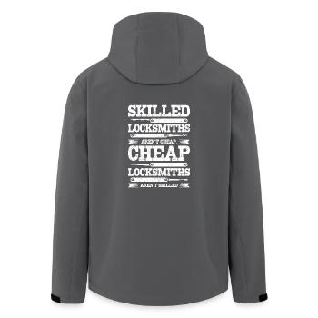 Skilled locksmiths aren't cheap - Recycelte Männer Softshell-Jacke von Stanley/Stella - Anthrazit - Hinten - AI Model Male 185 light (185cm)