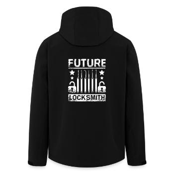Future Locksmith - Recycelte Männer Softshell-Jacke von Stanley/Stella - Schwarz - Hinten - AI Model Male 185 light (185cm)
