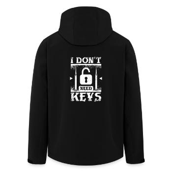 I don't need keys locksmith - Recycelte Männer Softshell-Jacke von Stanley/Stella - Schwarz - Hinten - AI Model Male 185 light (185cm)