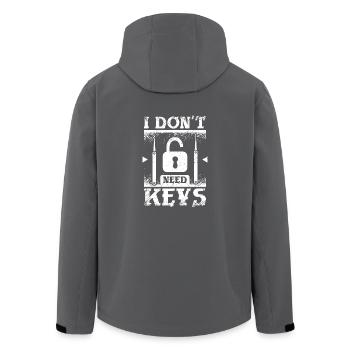 I don't need keys locksmith - Recycelte Männer Softshell-Jacke von Stanley/Stella - Anthrazit - Hinten - AI Model Male 185 light (185cm)