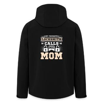 My favorite locksmith calls me mom - Recycelte Männer Softshell-Jacke von Stanley/Stella - Schwarz - Hinten - AI Model Male 185 light (185cm)