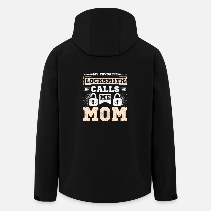 Mon serrurier préféré m’appelle maman - Veste softshell homme en polyester recyclé Stanley/Stella - noir