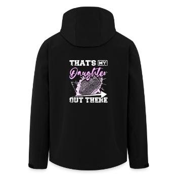 That's my daughter out there football children - Men’s Recycled Softshell Jacket by Stanley/Stella - black - Back - AI Model Male 185 light (185cm)