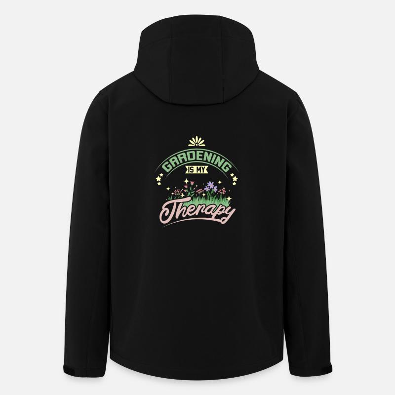 Le jardinage est ma thérapie - Veste softshell homme en polyester recyclé Stanley/Stella - noir