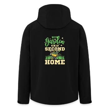 The garden is my second home - Recycelte Männer Softshell-Jacke von Stanley/Stella - Schwarz - Hinten - AI Model Male 185 light (185cm)