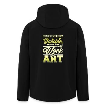 Some people see a garden I see a work of art - Recycelte Männer Softshell-Jacke von Stanley/Stella - Schwarz - Hinten - AI Model Male 185 light (185cm)