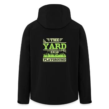 THe yard is my playground - Recycelte Männer Softshell-Jacke von Stanley/Stella - Schwarz - Hinten - AI Model Male 185 light (185cm)