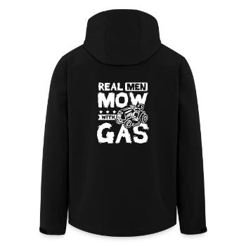 Real men mow with gas - Recycelte Männer Softshell-Jacke von Stanley/Stella - Schwarz - Hinten - AI Model Male 185 light (185cm)