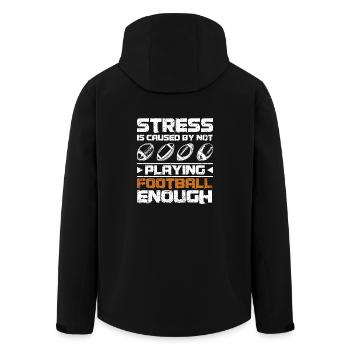 Stress is caused by not playing football enough - Recycelte Männer Softshell-Jacke von Stanley/Stella - Schwarz - Hinten - AI Model Male 185 light (185cm)