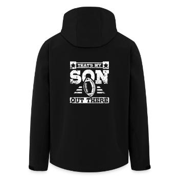 That's my son out there football children - Recycelte Männer Softshell-Jacke von Stanley/Stella - Schwarz - Hinten - AI Model Male 185 light (185cm)