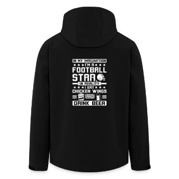 American football eat chicken wings and beer - Recycelte Männer Softshell-Jacke von Stanley/Stella - Schwarz - Hinten - AI Model Male 185 light (185cm)