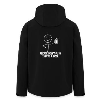 Stick Figure Stickman J’ai une bière - Veste softshell homme en polyester recyclé Stanley/Stella - noir - Dos - AI Model Male 185 light (185cm)
