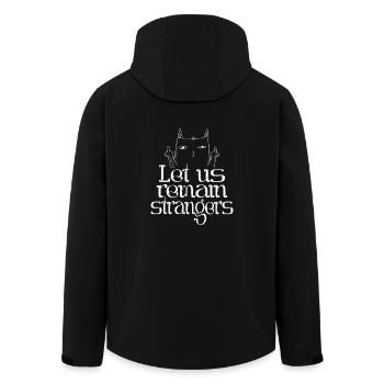 Let us remain strangers cat middle finger - Recycelte Männer Softshell-Jacke von Stanley/Stella - Schwarz - Hinten - AI Model Male 185 light (185cm)