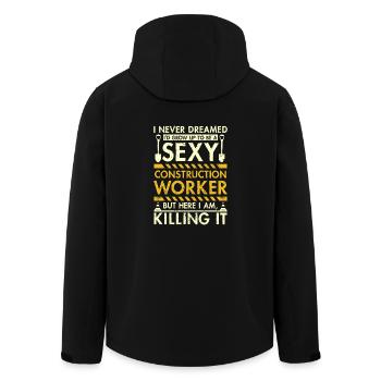 Travailleur de constucion sexy - Veste softshell homme en polyester recyclé Stanley/Stella - noir - Dos - AI Model Male 185 light (185cm)