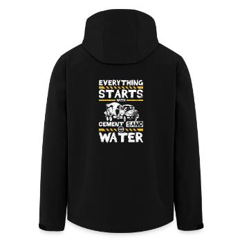 Everything starts with cement sand and water - Recycelte Männer Softshell-Jacke von Stanley/Stella - Schwarz - Hinten - AI Model Male 185 light (185cm)