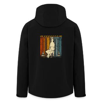 Ouvrier de la construction rétro vintage - Veste softshell homme en polyester recyclé Stanley/Stella - noir - Dos - AI Model Male 185 light (185cm)