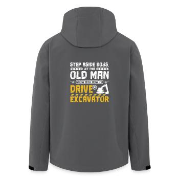 Old man drive an excavator - Recycelte Männer Softshell-Jacke von Stanley/Stella - Anthrazit - Hinten - AI Model Male 185 light (185cm)