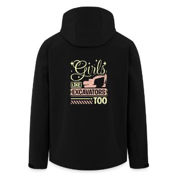 Girls like excavators too - Recycelte Männer Softshell-Jacke von Stanley/Stella - Schwarz - Hinten - AI Model Male 185 light (185cm)