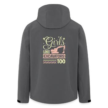 Les filles aiment aussi les excavatrices - Veste softshell homme en polyester recyclé Stanley/Stella - charbon - Dos - AI Model Male 185 light (185cm)