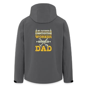 My favorite construction worker calls me dad - Men’s Recycled Softshell Jacket by Stanley/Stella - anthracite - Back - AI Model Male 185 light (185cm)