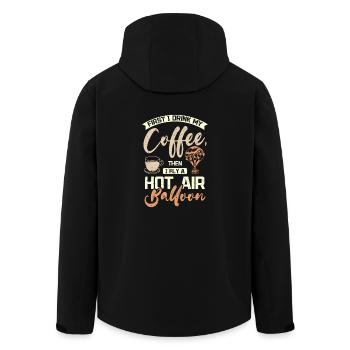 Café et montgolfière volante - Veste softshell homme en polyester recyclé Stanley/Stella - noir - Dos - AI Model Male 185 light (185cm)