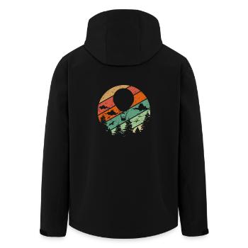 Montgolfière rétro vintage - Veste softshell homme en polyester recyclé Stanley/Stella - noir - Dos - AI Model Male 185 light (185cm)