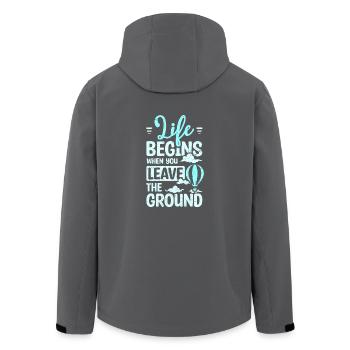 Life begins when you leave the ground balloon - Recycelte Männer Softshell-Jacke von Stanley/Stella - Anthrazit - Hinten - AI Model Male 185 light (185cm)