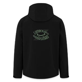 Holzfäller Förster Waldarbeiter Sprüche - Recycelte Männer Softshell-Jacke von Stanley/Stella - Schwarz - Hinten - AI Model Male 185 light (185cm)
