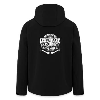 Maschinist Geburtstag November - Recycelte Männer Softshell-Jacke von Stanley/Stella - Schwarz - Hinten - AI Model Male 185 light (185cm)