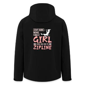 Laissez cette fille vous montrer comment faire de la tyrolienne - Veste softshell homme en polyester recyclé Stanley/Stella - noir - Dos - AI Model Male 185 light (185cm)