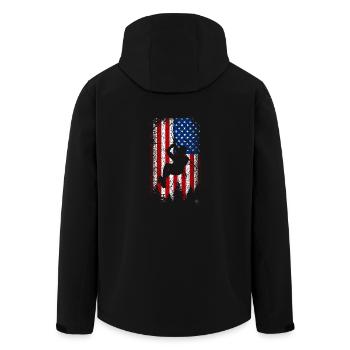 Usa american flag zipline 4th of july - Recycelte Männer Softshell-Jacke von Stanley/Stella - Schwarz - Hinten - AI Model Male 185 light (185cm)