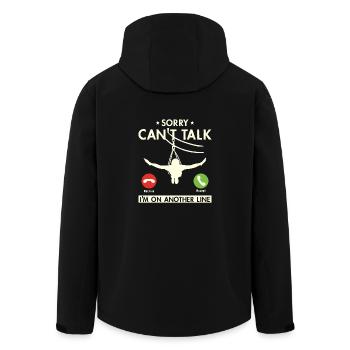 Sorry Can't Talk I'm On Another Line zipline - Recycelte Männer Softshell-Jacke von Stanley/Stella - Schwarz - Hinten - AI Model Male 185 light (185cm)