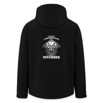 Vieil homme qui a son anniversaire en novembre - Veste softshell homme en polyester recyclé Stanley/Stella - noir - Dos - AI Model Male 185 light (185cm)