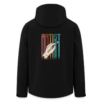 Retro Vintage Painter Arist - Recycelte Männer Softshell-Jacke von Stanley/Stella - Schwarz - Hinten - AI Model Male 185 light (185cm)