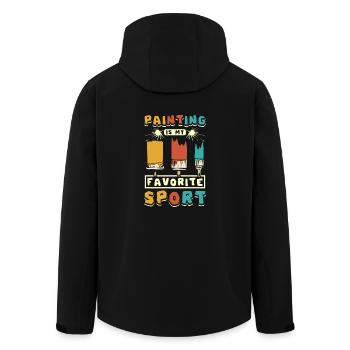 Painting is my favorite sport - Recycelte Männer Softshell-Jacke von Stanley/Stella - Schwarz - Hinten - AI Model Male 185 light (185cm)