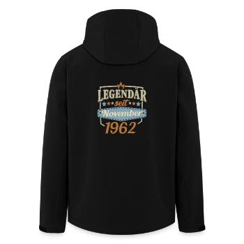 Legendär seit November 1962 Vintage Retro Sprüche - Recycelte Männer Softshell-Jacke von Stanley/Stella - Schwarz - Hinten - AI Model Male 185 light (185cm)