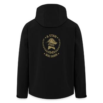 A Star Was Born In 2005 Birthday Sayings - Men’s Recycled Softshell Jacket by Stanley/Stella - black - Back - AI Model Male 185 light (185cm)