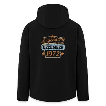 Dezember 1972 Geburtstag Sprüche Vintage - Recycelte Männer Softshell-Jacke von Stanley/Stella - Schwarz - Hinten - AI Model Male 185 light (185cm)