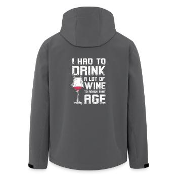 Drink a lot of wine to reach that age - Men’s Recycled Softshell Jacket by Stanley/Stella - black - Back - AI Model Male 185 light (185cm)