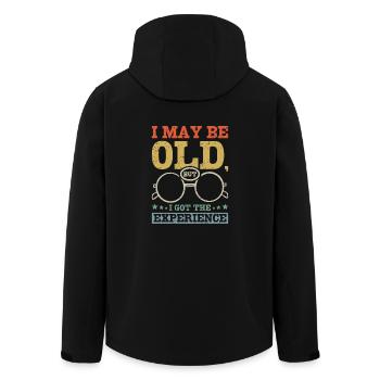 I may be old but I got the experience - Recycelte Männer Softshell-Jacke von Stanley/Stella - Schwarz - Hinten - AI Model Male 185 light (185cm)