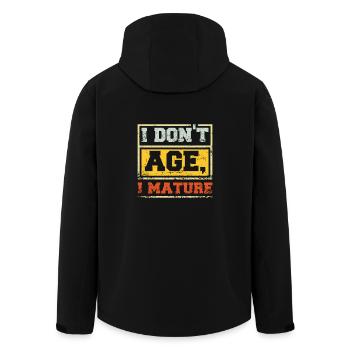 I don't age I mature - Recycelte Männer Softshell-Jacke von Stanley/Stella - Schwarz - Hinten - AI Model Male 185 light (185cm)