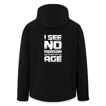 Je ne vois aucune raison d’agir à mon âge - Veste softshell homme en polyester recyclé Stanley/Stella - noir - Dos - AI Model Male 185 light (185cm)
